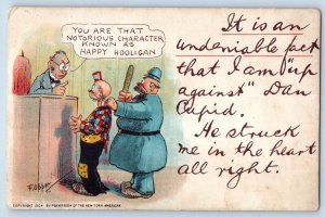Opper Signed Artist Postcard Policeman Caught Man Ute Iowa IA 1908 Antique