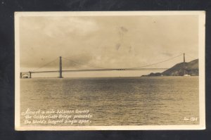 RPPC SAN FRANCISCO CALIFORNIA WORLD'S LONGEST BRIDGE VINTAGE REAL PHOTO POSTCARD