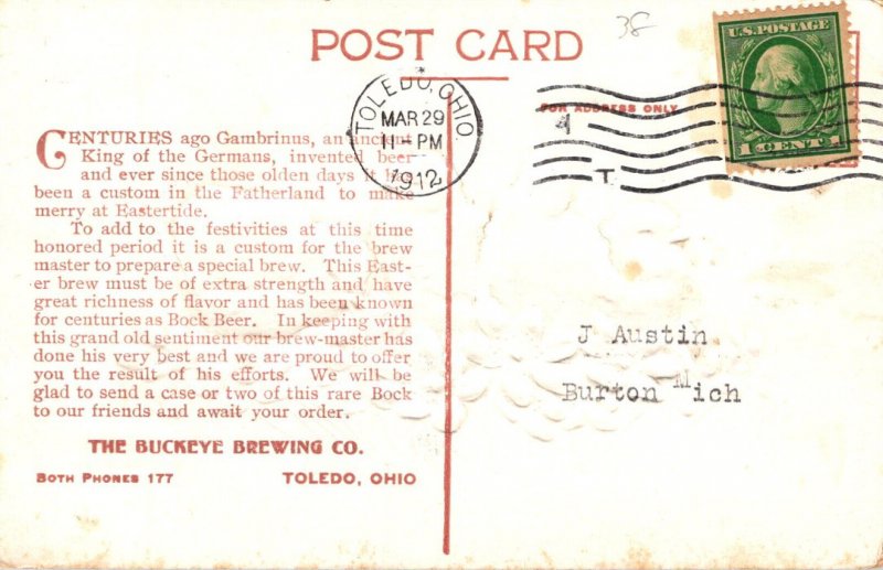 Advertising The Buckeye Brewing Company Toledo Ohio 1912