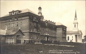 Middlebury VT Hepburn Hall College c1920 Real Photo Postcard