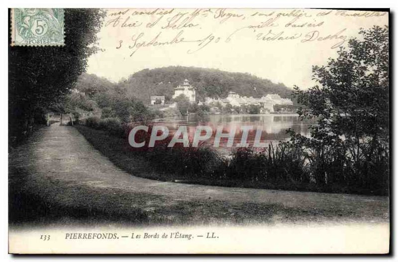 Old Postcard Pierrefonds the Etang Edges