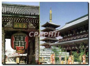 Postcard Modern Sensoji Temple Tokyo