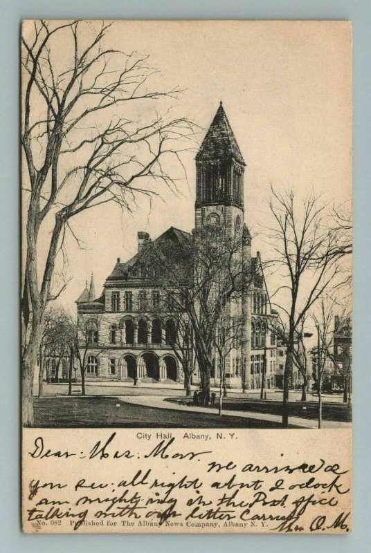 City Hall Albany New York Postcard Antique 