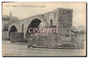 Old Postcard Avignon Pont St Benezet's (The Mute)