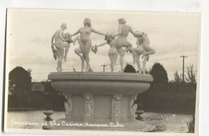 RPPC Postcard Fountain at the Casino Havana Cuba