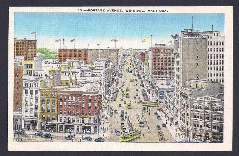 Portage Avenue Winnipeg Manitoba unused c1930's