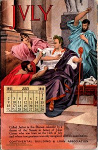 July Calender Continental Building and Loan Advertising BIN