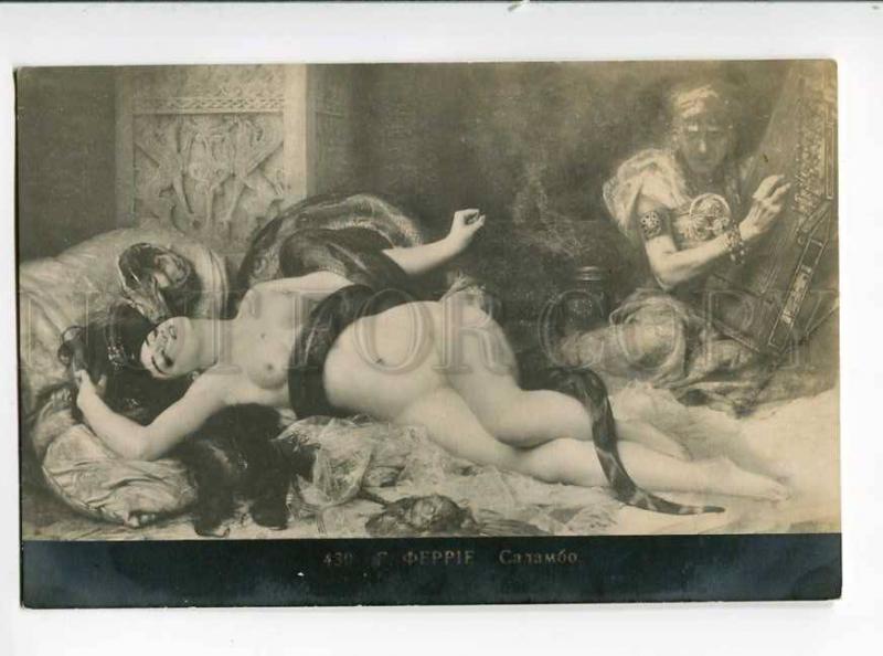 264136 Nude SALAMMBO w/ SNAKE & Slave by FERRI Vintage PC