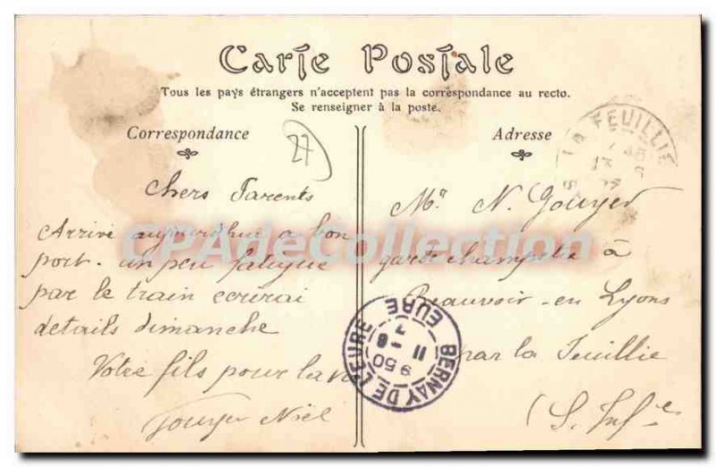 Old Postcard Bernay Facade De I'Eglise Holy Cross