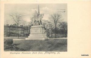 1906 ALLEGHENY PA Washington Monument North Park postcard 1566