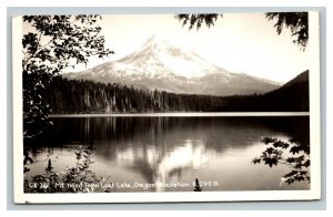 Vintage 1940's RPPC Postcard Mt. Hood From Lost Lake Hood River County Oregon