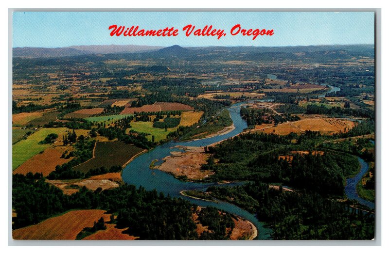 Williamette Valley Oregon Vintage Standard Aerial View Postcard 