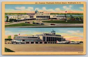 Washington DC~Terminal Multi-View W/ Planes @ Natl Airport~Vintage Postcard