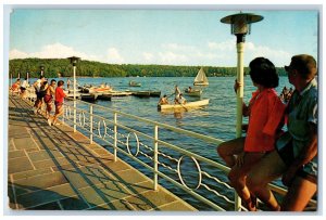 c1950's Lakefront Promenade Laurels Hotel and Country Club Monticello NY Posted