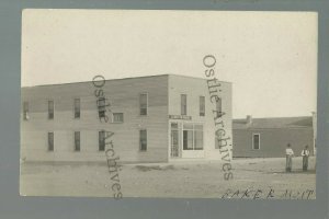 Baker MONTANA RPPC c1910 MAIN STREET Hotel nr Miles City Glendive Wibaux