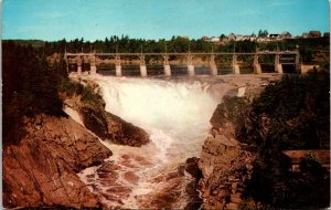 VINTAGE POSTCARD POWER DAM AND FALLS GROUND FALLS NEW BRUNSWICK CANADA