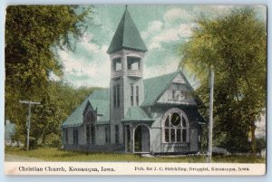 Keosauqua Iowa IA Postcard Christian Church Chapel Exterior 1918 Vintage Antique