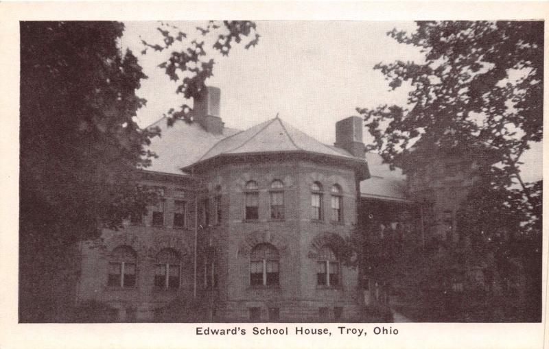 EDWARDS SCHOOL TROY OHIO POSTCARD