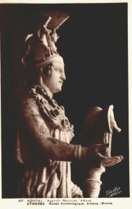 Greece Athens Athena Minerva Archaeological Museum Vintage RPPC 03.86