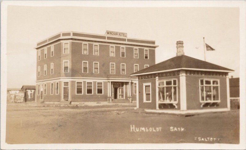 Windsor Hotel Humboldt Saskatchewan SK Board Trade Unused Salter RP Postcard H37