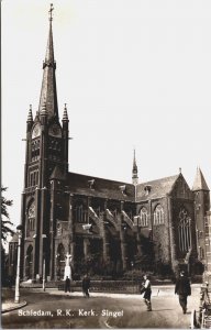 Netherlands Schiedam Kerk Nieuwe Haven Vintage RPPC C067