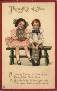 Tuck Brundage Little Wooers School Girl and Boy Romance c1910 Postcard