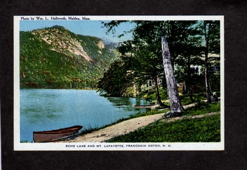 NH Echo Lake Mt Lafayette Camps Cottages Franconia Notch New Hampshire Postcard