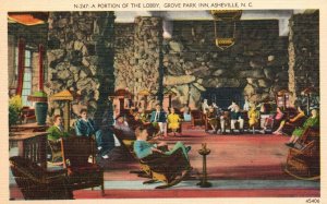 Vintage Postcard Portion of Lobby Grove Park Inn Hotel Asheville North Carolina