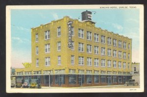 UVALDE TEXAS DOWNTOWN KINCAID HOTEL OLD CARS VINTAGE POSTCARD