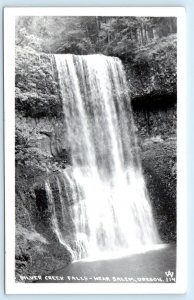 RPPC SILVER CREEK FALLS near SALEM, Oregon OR ~ Marion County ca1940s Postcard