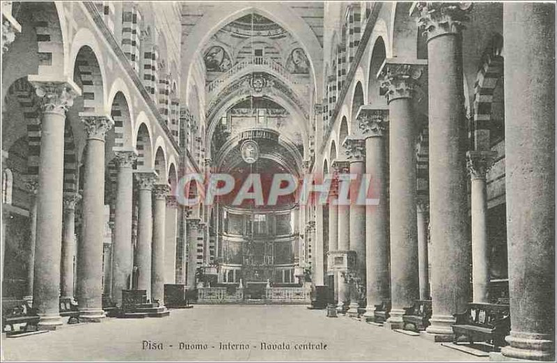 Postcard Old Pisa Duomo Iterno Central Navala