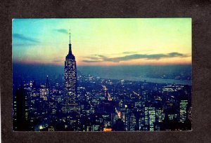 NYC NY Empire State Building Bldg Night View City New York Postcard