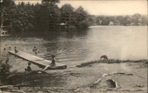 Oxford Massachusetts Carbuncle Pond Swimming Bathing Vintage Postcard
