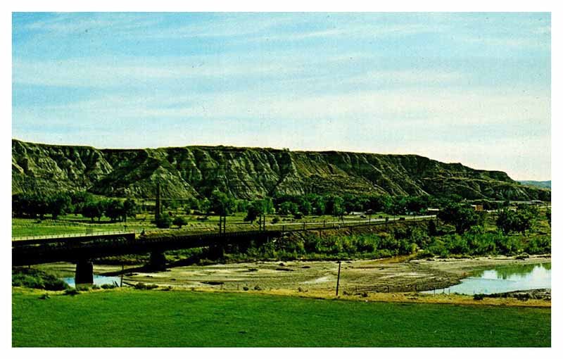 Postcard BRIDGE SCENE Medora North Dakota ND AS2524