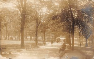 G52/ Boston Massachusetts RPPC Postcard c1910 Boston Common Park