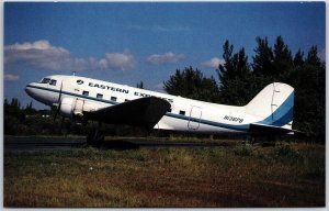 Airplane Eastern Express Douglas DC-3 Bar Harbor Airlines Old 36 Postcard