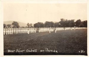 RPPC West Point Cadets On Parade, Military Academy, NY ca 1930s Vintage Postcard