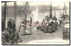 Postcard Old Fishing Boulogne sur Mer L & # 39arrivee fish