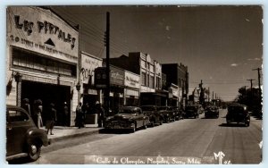 RPPC NOGALES, Sonora Mexico ~ CALLE de OBREGON Street Scene c1940s Postcard