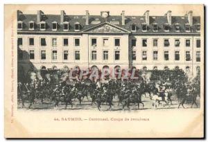 Old Postcard Carousel Horse Equestrian Saumur revolver Shots