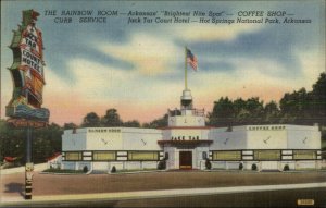 Hot Springs AR THE RAINBOW ROOM Drive-In Jack Tar Hotel Linen Postcard