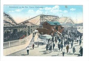 LP05 Venice,   California, vintage postcard, Roller Coaster,