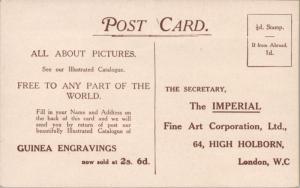 The Imperial Fine Art Corp. London Ad Advert Promo Unused Postcard E26 