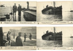 MILITARY AMERICAN ARMY IN EUROPE WWI 14 Vintage Postcards (L3330)