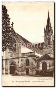 Old Postcard Crepy En Valois Church of St. Denis