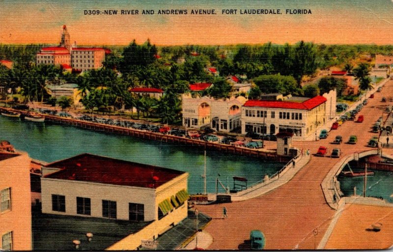 Florida Fort Lauderdale New River and Andrews Avenue 1944