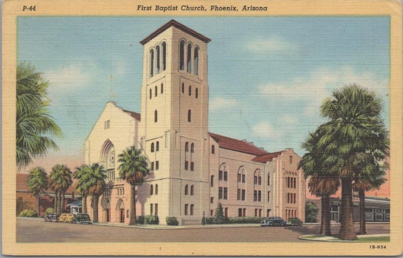 Postcard First Baptist Church Phoenix Arizona