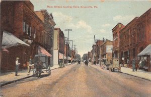 J54/ Greenville Pennsylvania Postcard c1910 Main Street East Stores 342