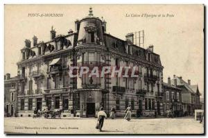 Old Postcard Bank Caisse d & # 39Epargne and Pont a Mousson Post