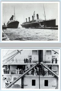 2 Repro Postcards TITANIC Showing Three Decks & Sister Ship OLYMPIC 1988 - 4x6